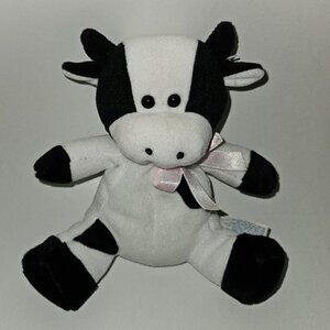 Just Friends Cow Bean Bag Plush 7" Stuffed Animal Toy Pink Bow Chosun 1997
